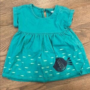 Tea Collection Blue Sundress with fish pattern